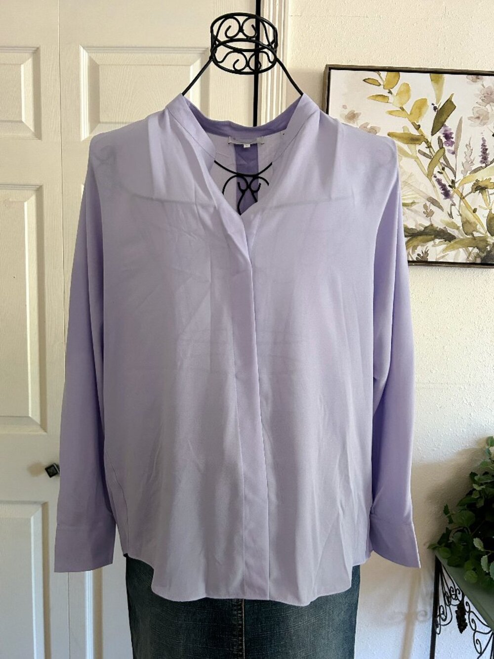 Vince Lavender Button-Down Blouse - Women Tops